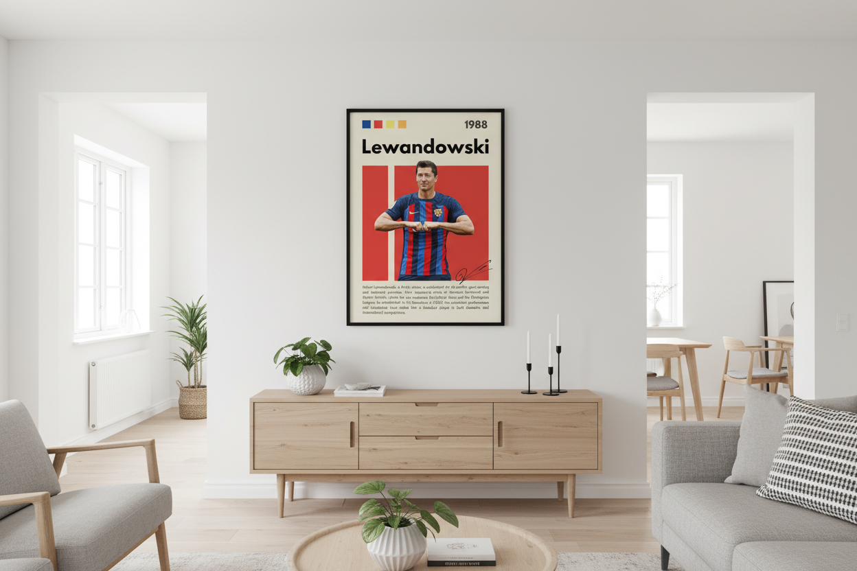 Fodbold Plakat 18 i moderne dansk hjem