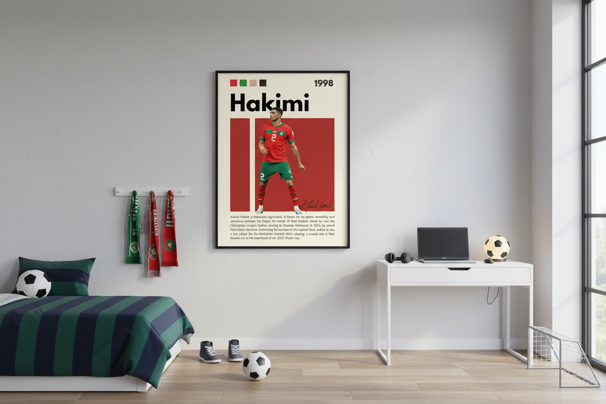 Fodbold Plakat 20 i ungdomsværelse