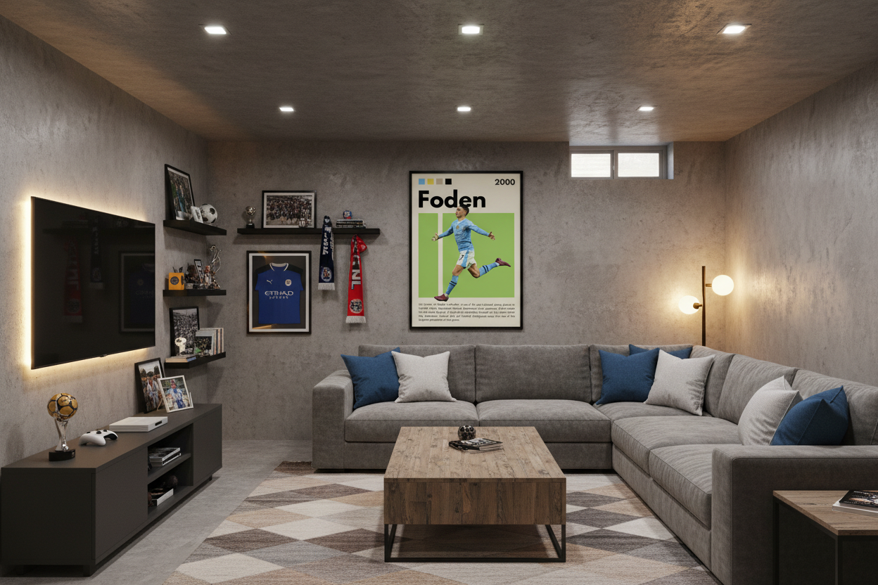 Fodbold Plakat 25 i kælderrum
