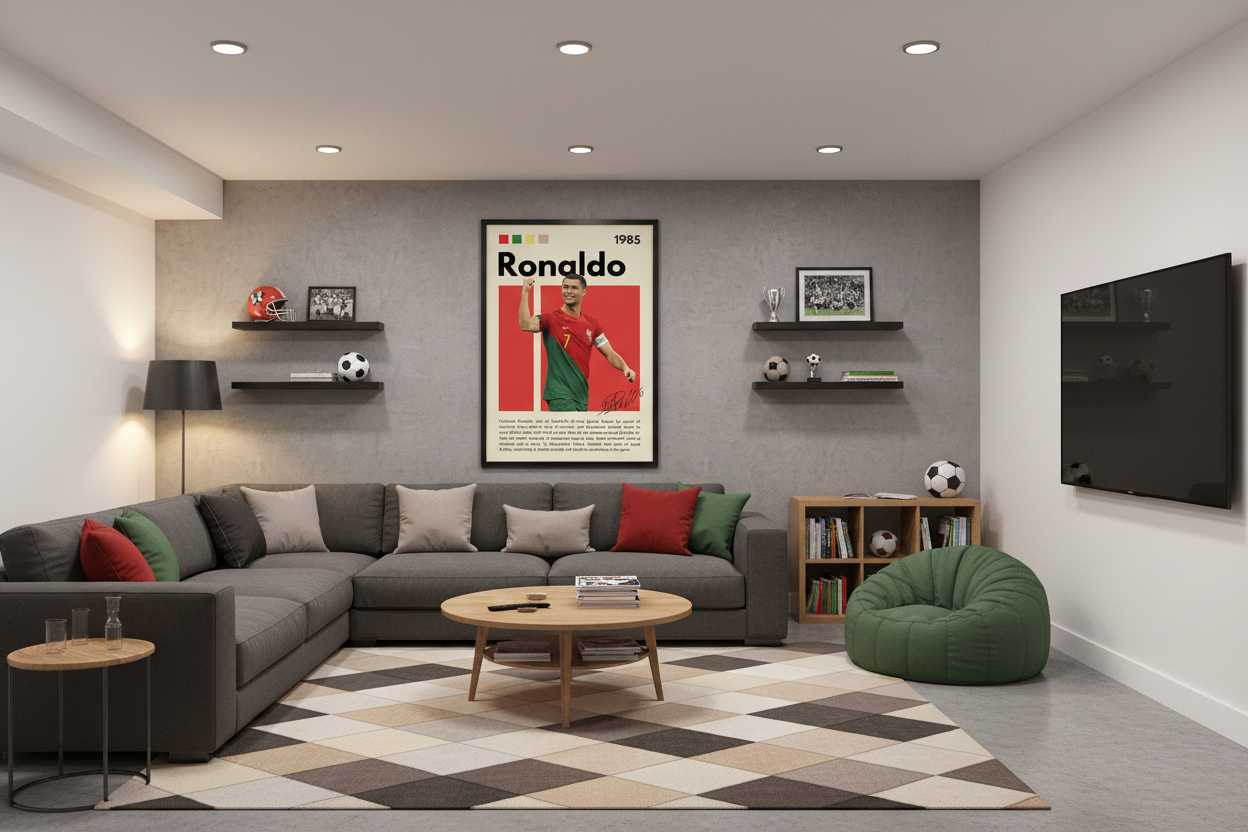 Fodbold Plakat 27 i kælderrum
