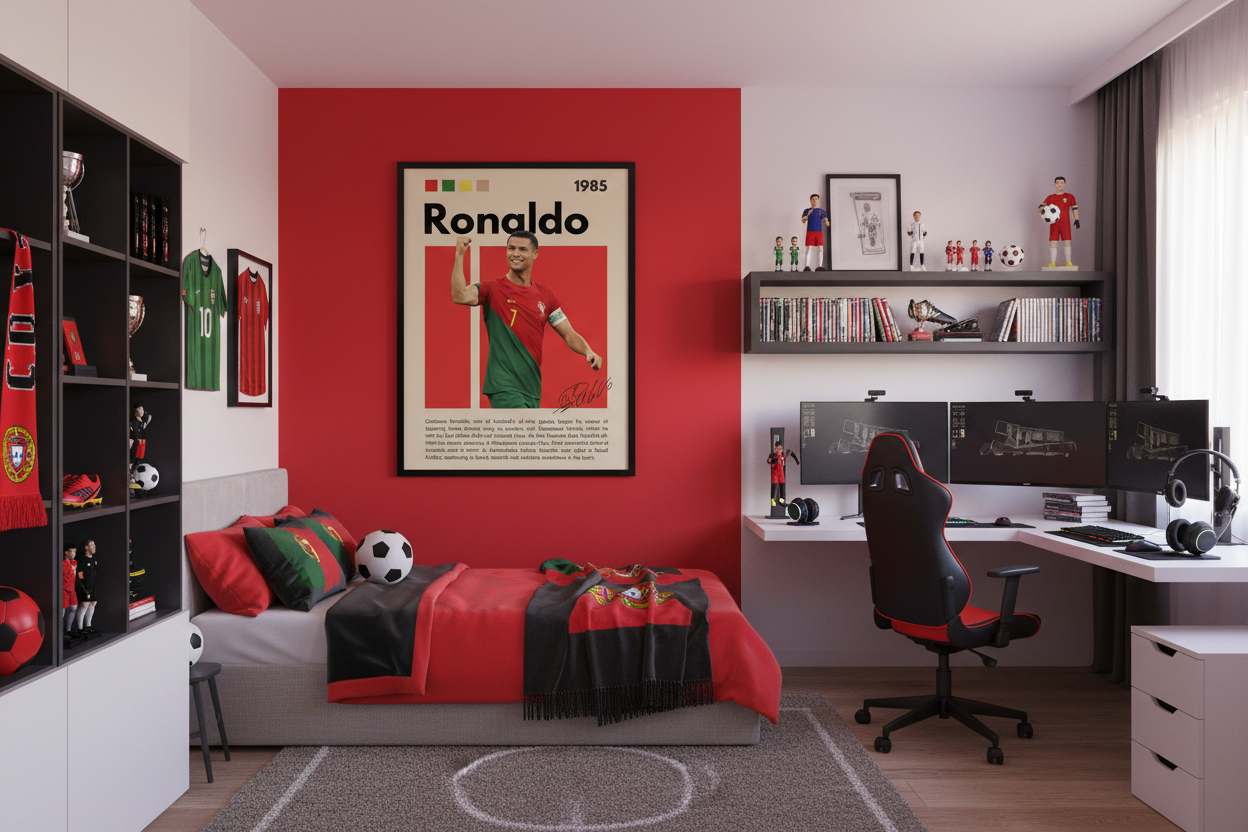 Fodbold Plakat 27 i teenageværelse