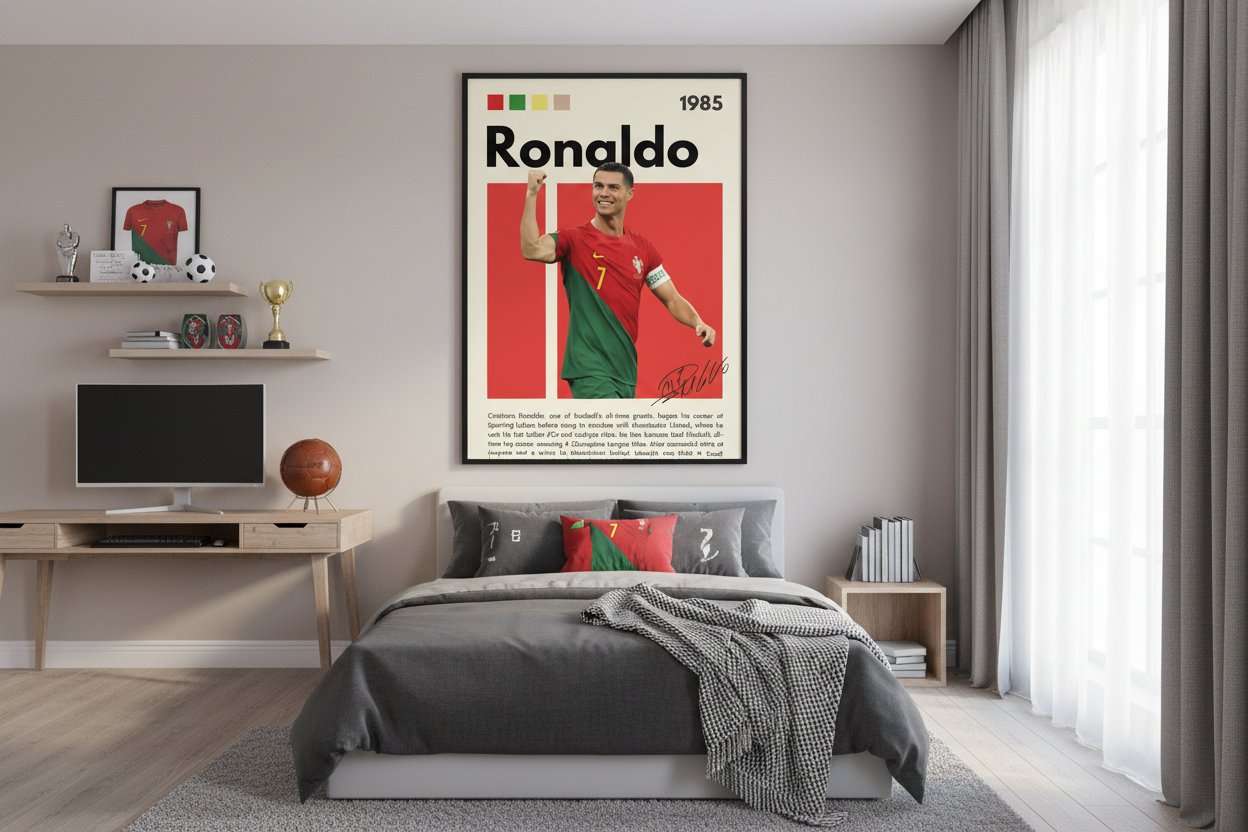 Fodbold Plakat 27 i ungdomsværelse
