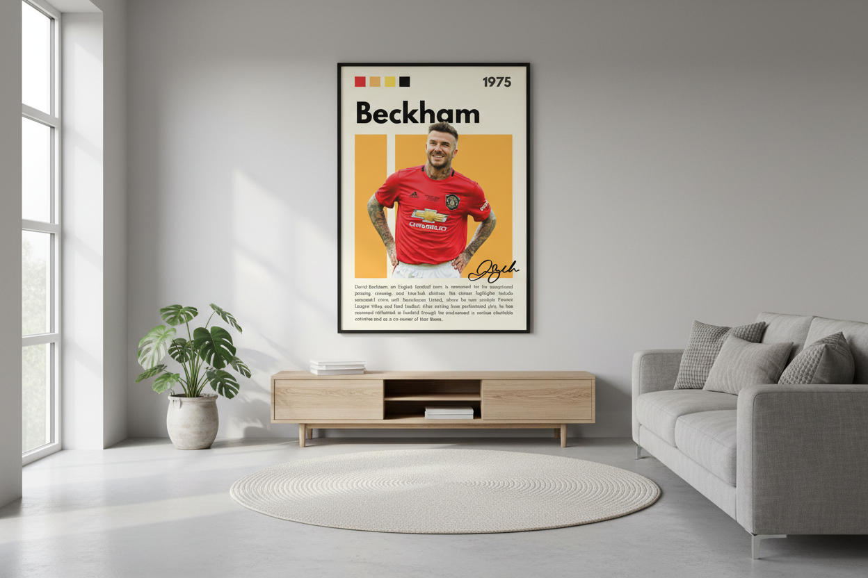 Fodbold Plakat 3 i moderne dansk hjem