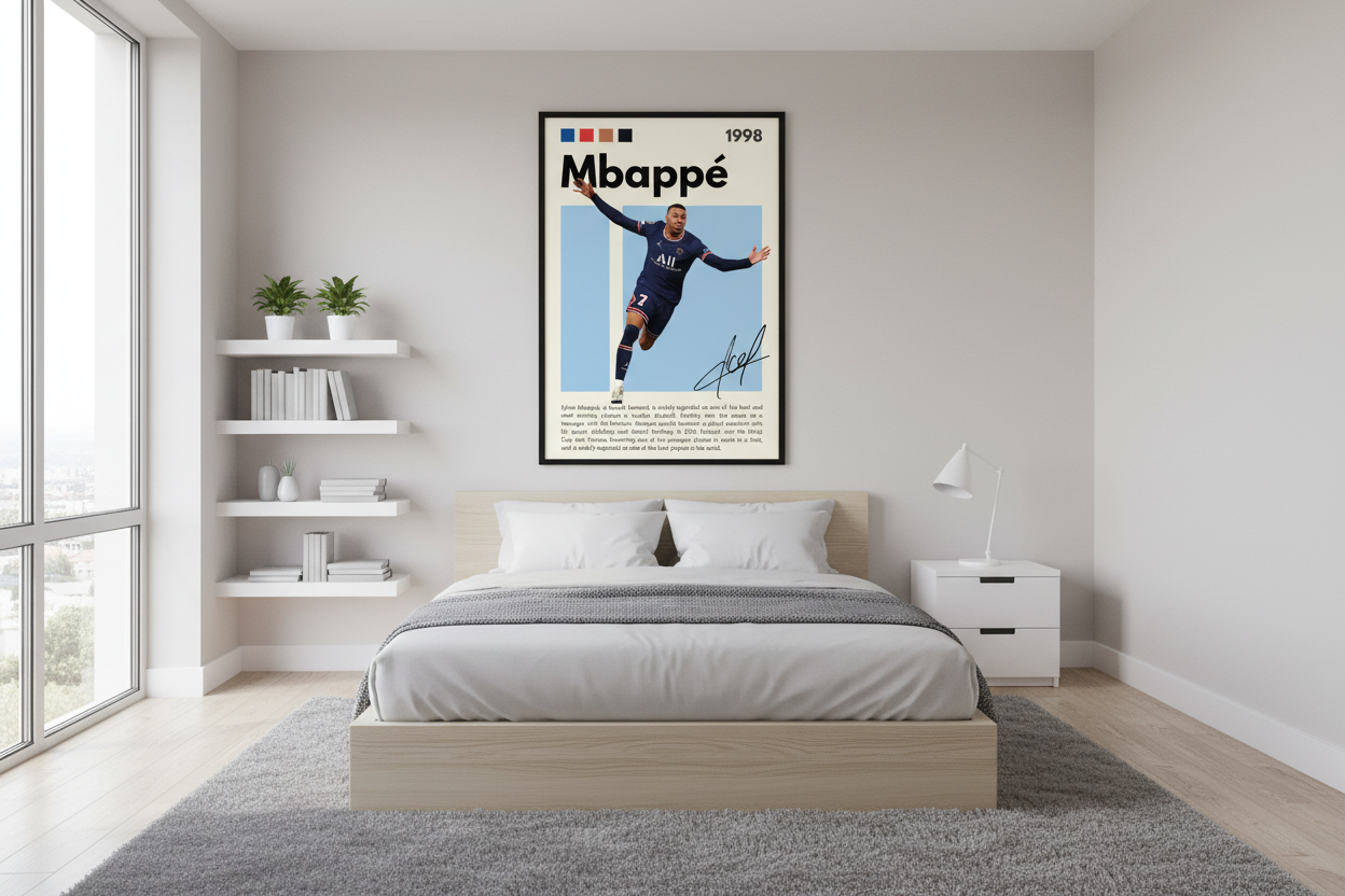 Fodbold Plakat 30 i IKEA soveværelse