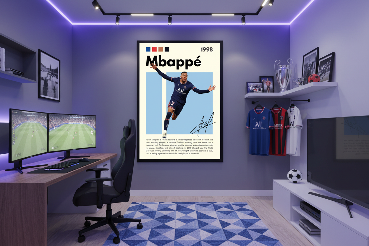 Fodbold Plakat 30 i ungdomsværelse