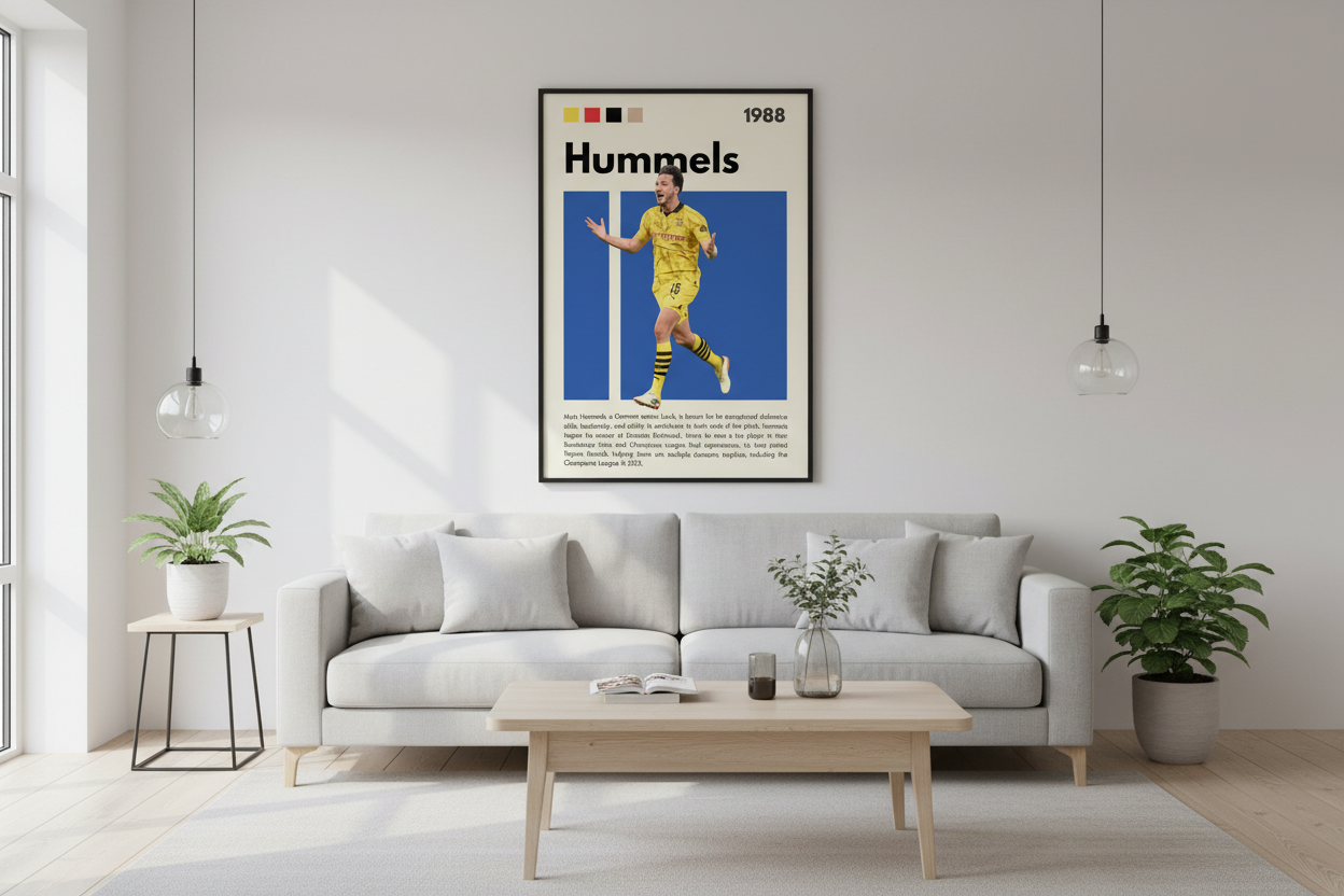Fodbold Plakat 4 i moderne dansk hjem