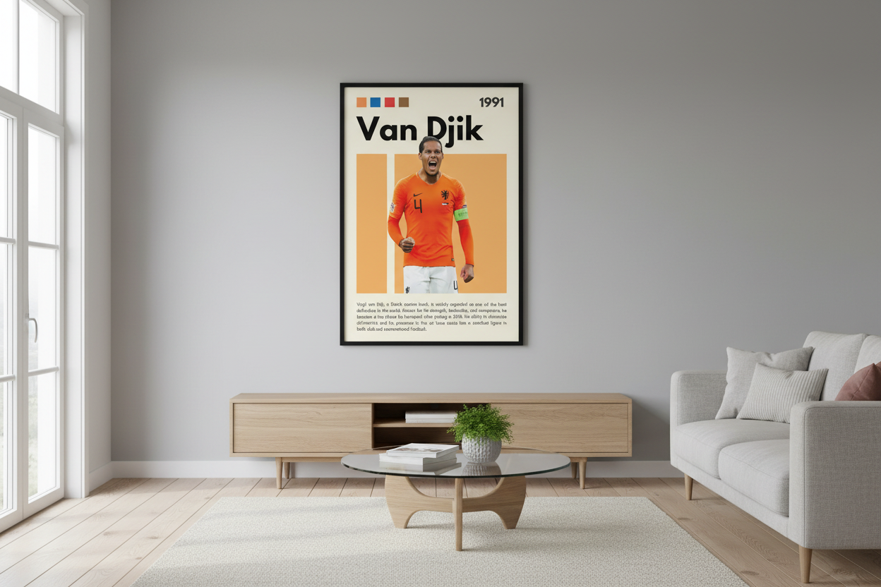 Fodbold Plakat 7 i moderne dansk hjem