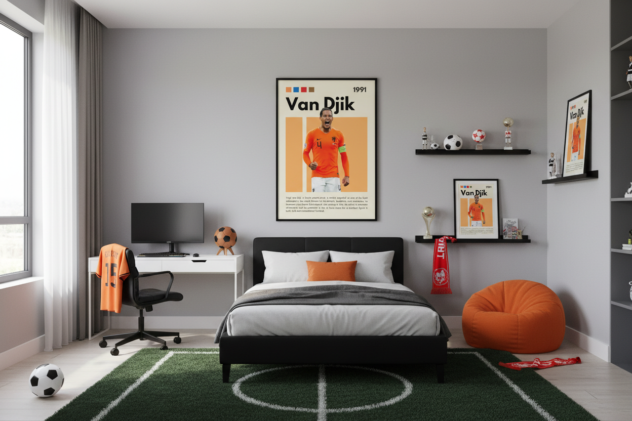 Fodbold Plakat 7 i teenageværelse