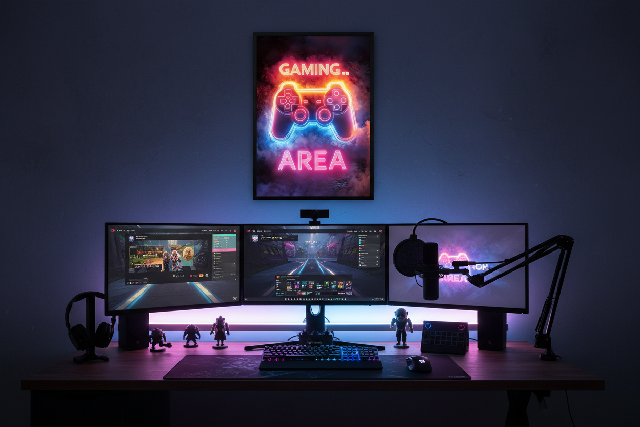 Gamer Plakat 493 i streaming setup