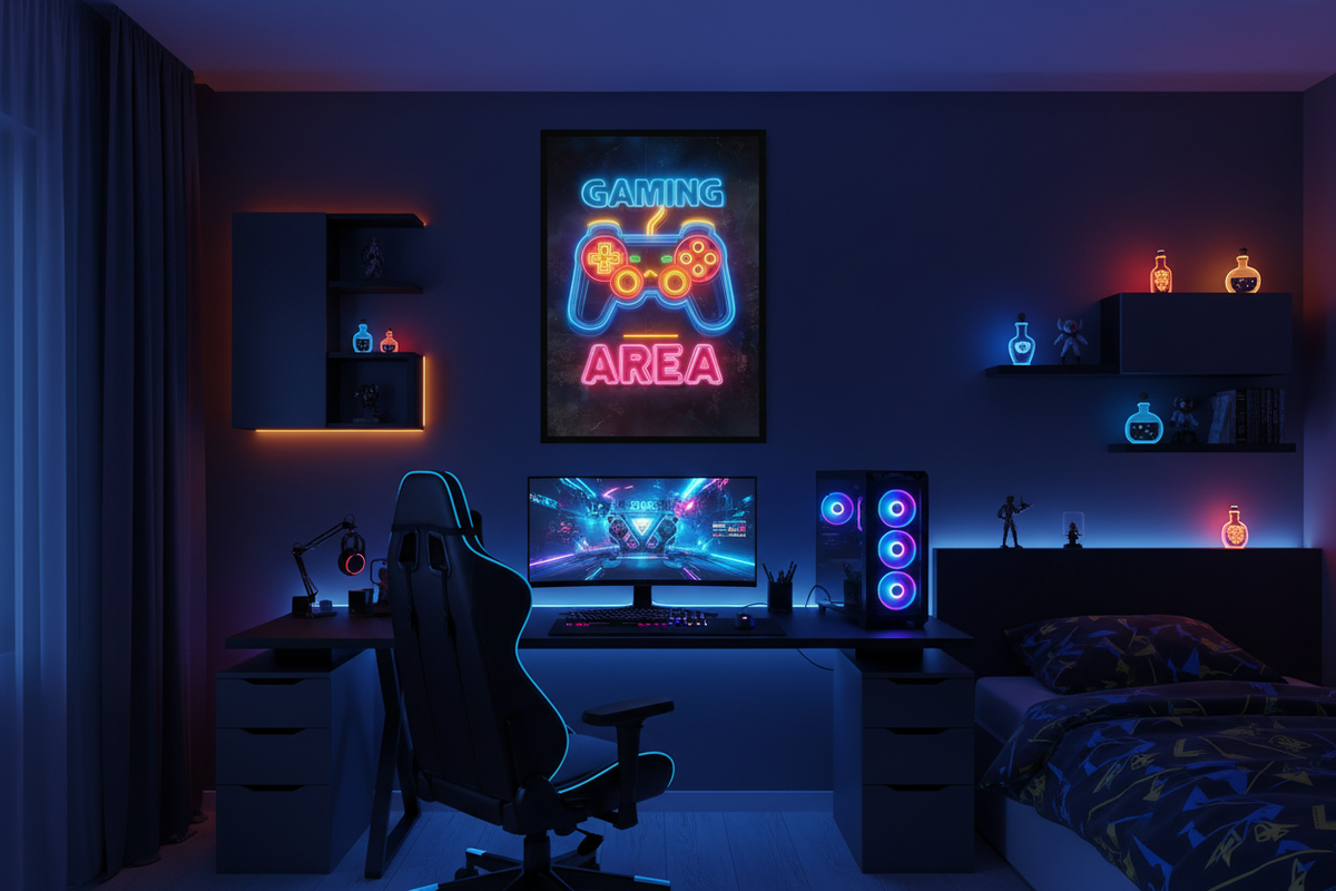 Gamer Plakat 495 i teenageværelse