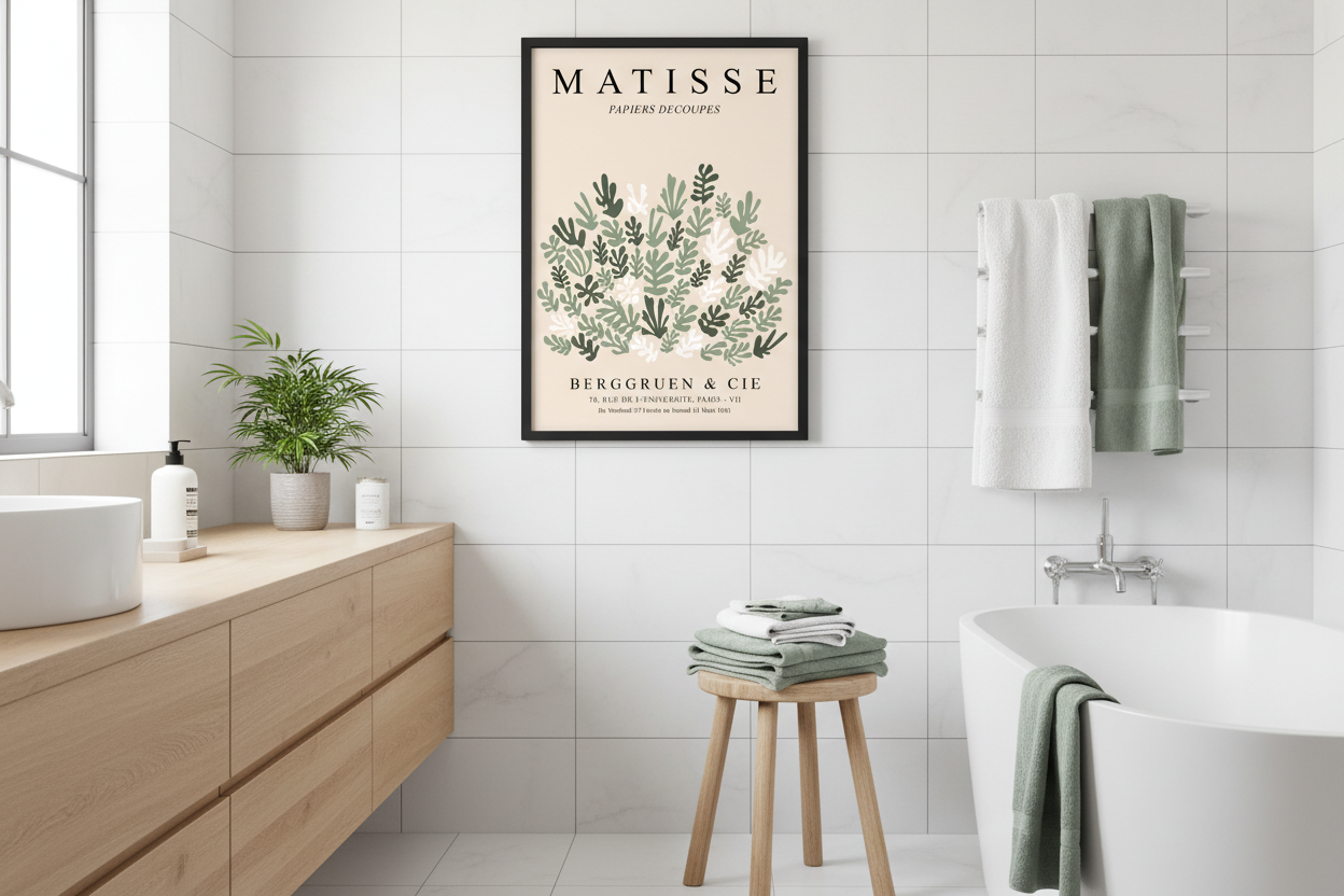 Henri Matisse Plakat 41 i nordisk badeværelse