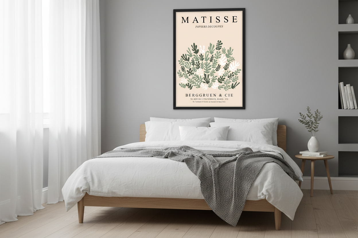 Henri Matisse Plakat 41 i nordisk soveværelse