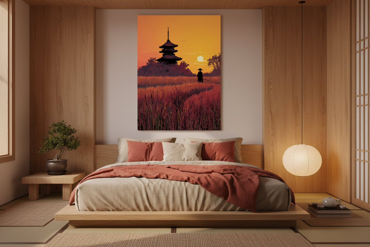 Japandi soveværelse