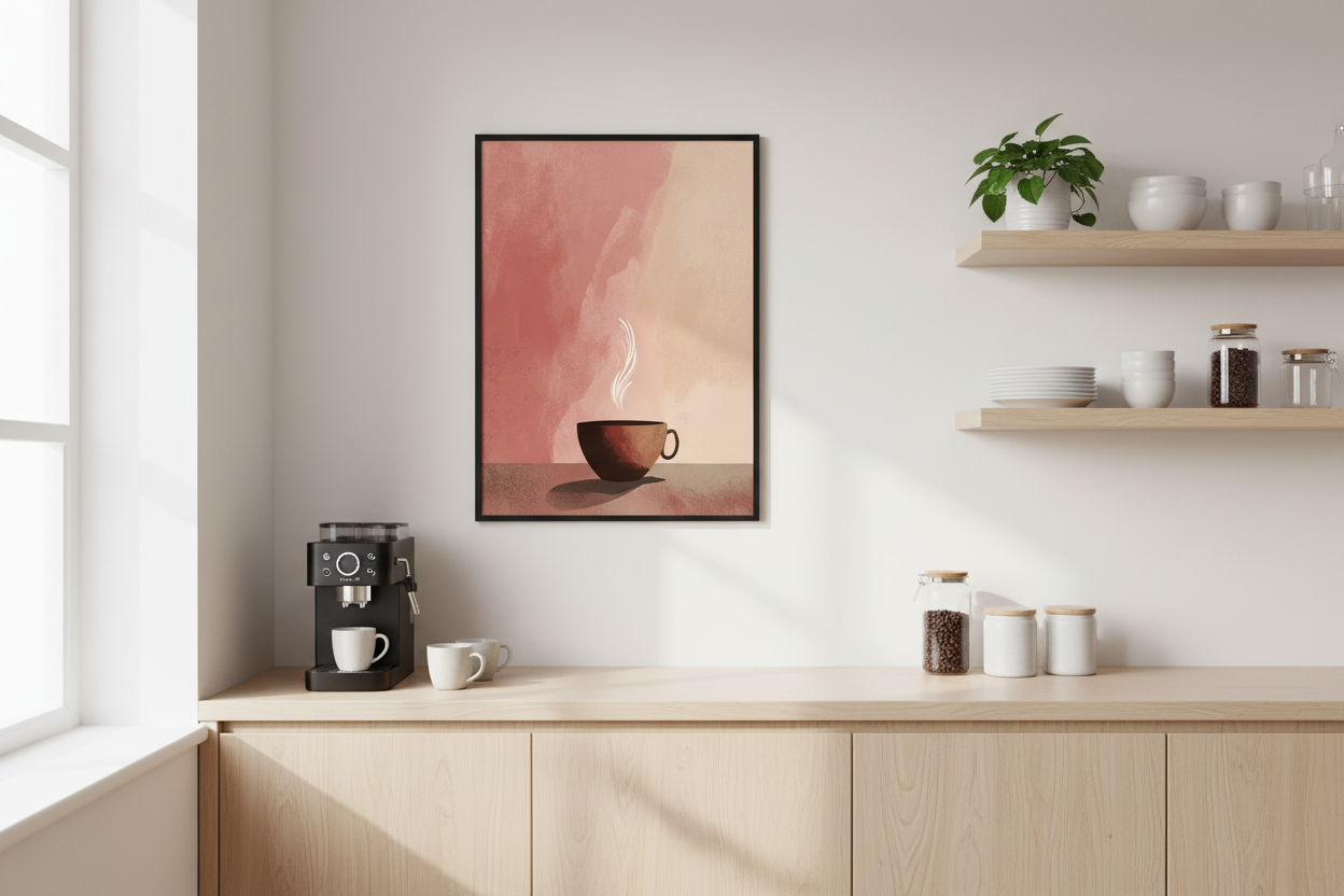 Kaffe Plakat 100 i køkken