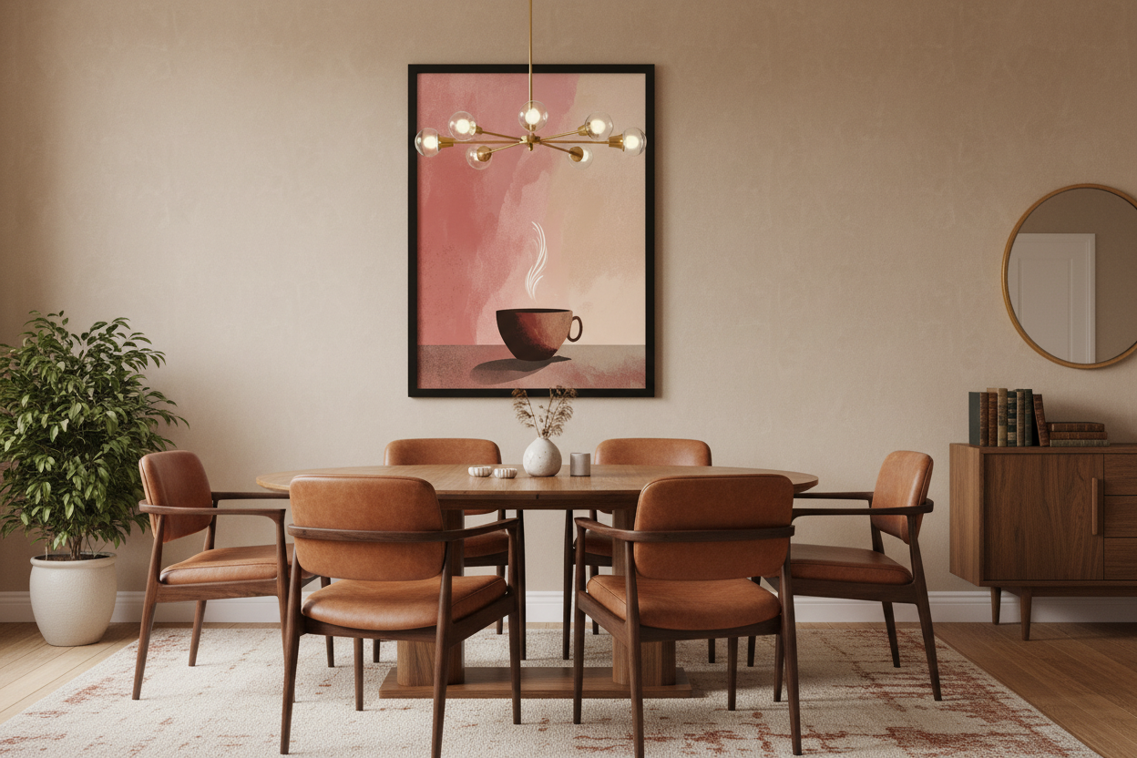 Kaffe Plakat 100 i spisestue