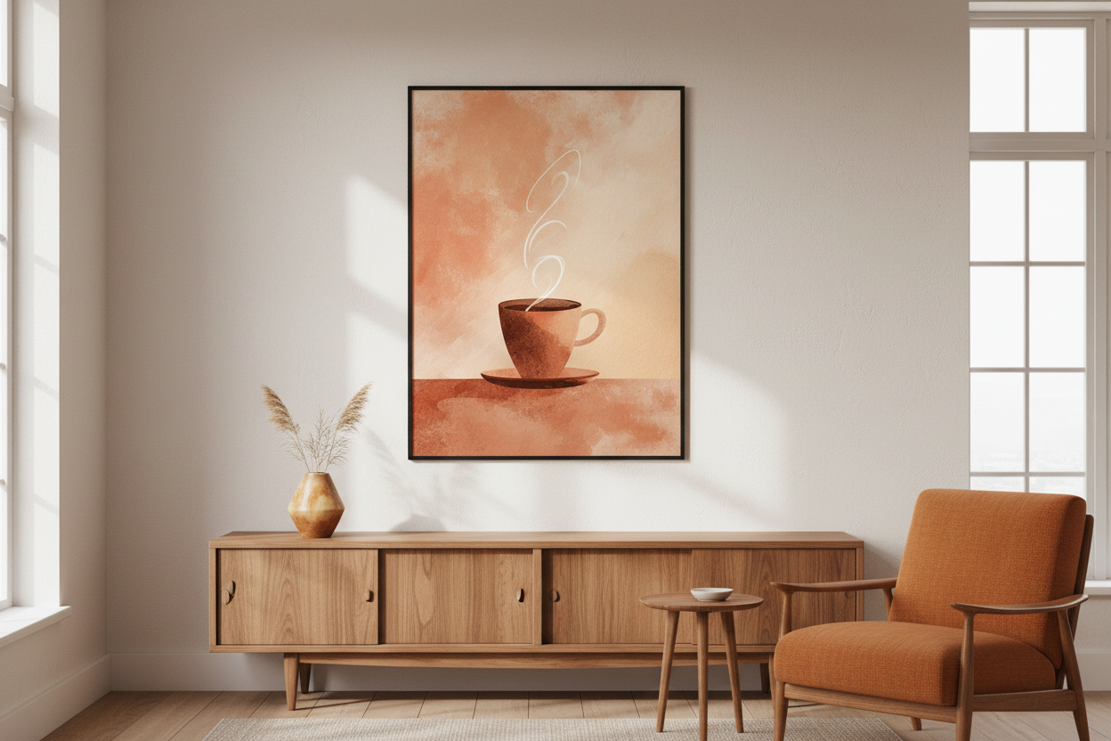 Kaffe Plakat 102 i kontor 1980'erne