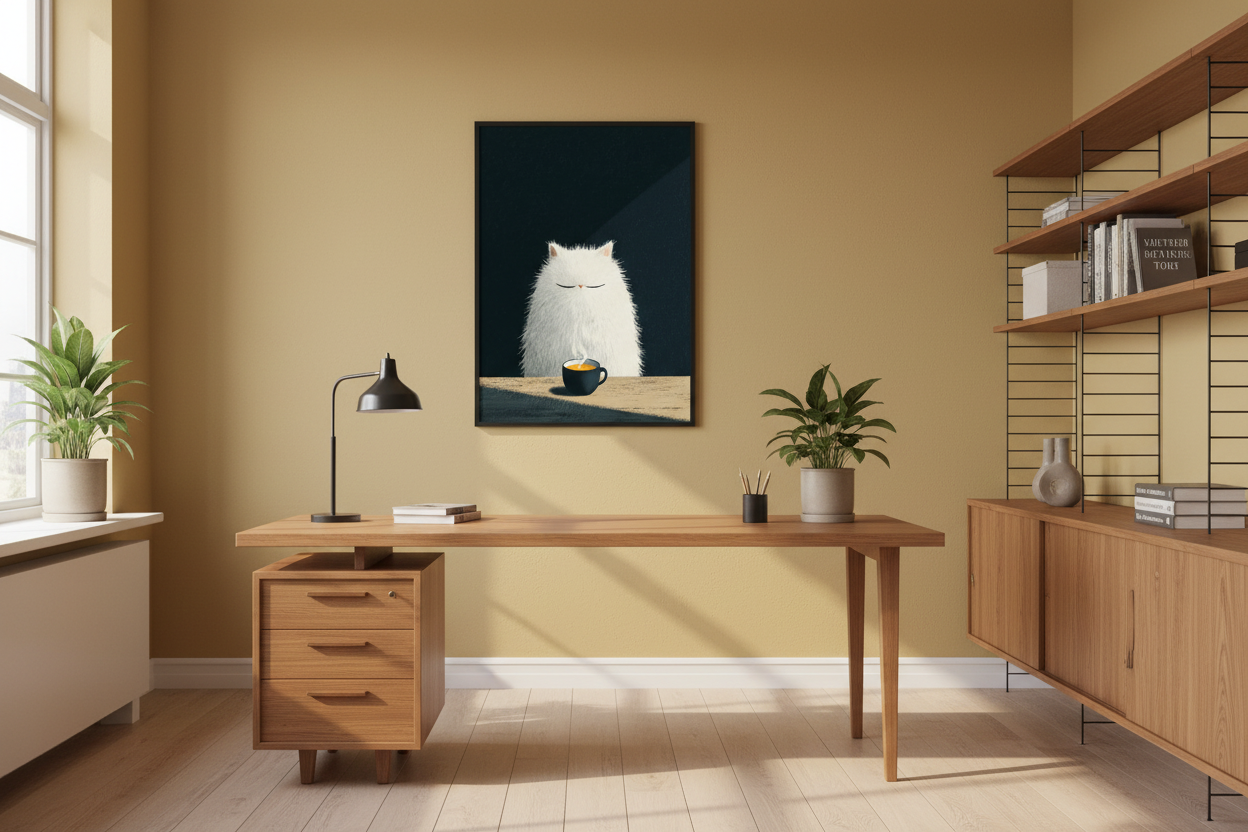 Kaffe Plakat 103 i kontor 1980'erne