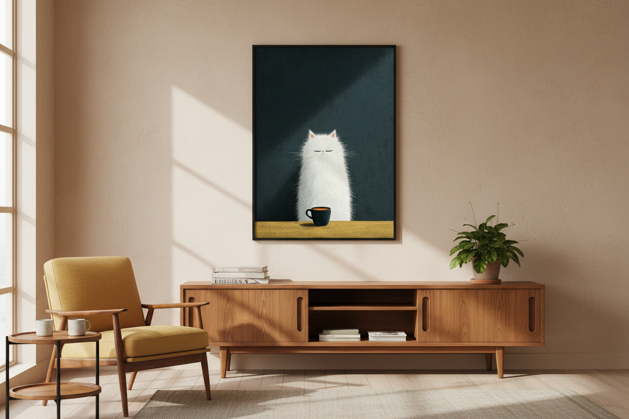 Kaffe Plakat 104 i kontor 1980'erne