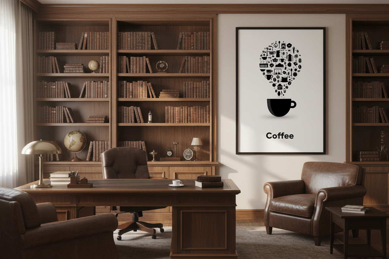 Kaffe Plakat 105 i kontor 1960'erne