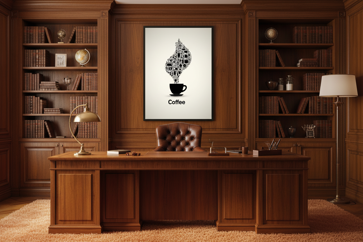 Kaffe Plakat 106 i kontor 1960'erne