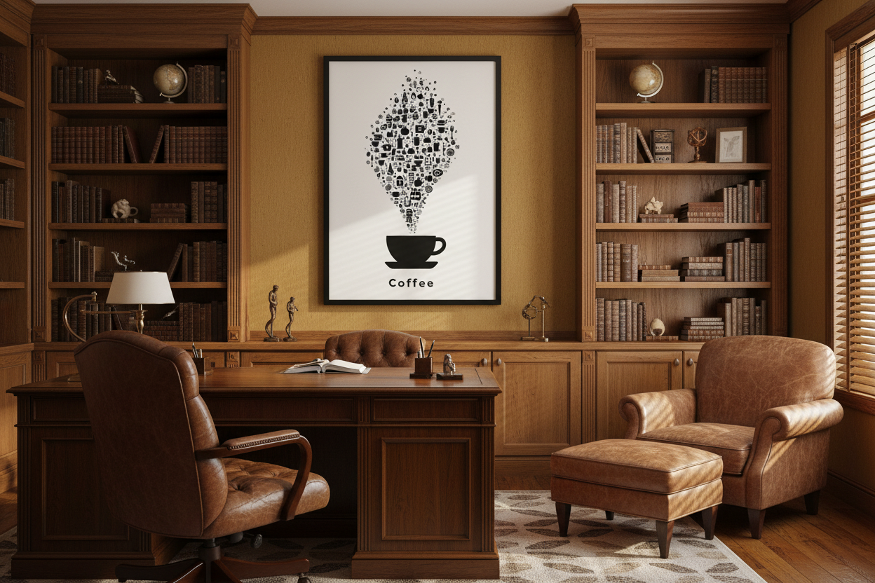 Kaffe Plakat 107 i kontor 1960'erne