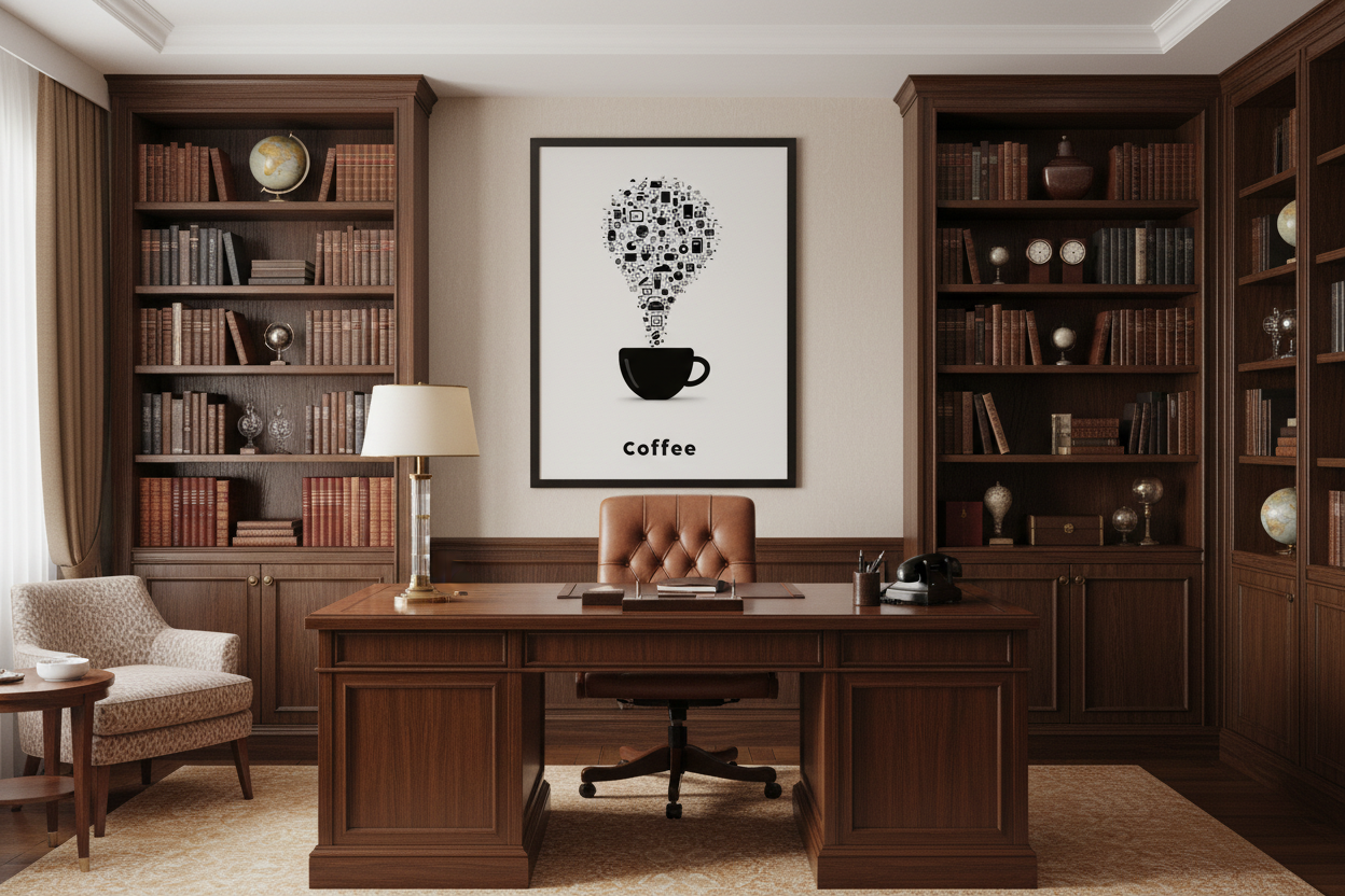 Kaffe Plakat 108 i kontor 1960'erne