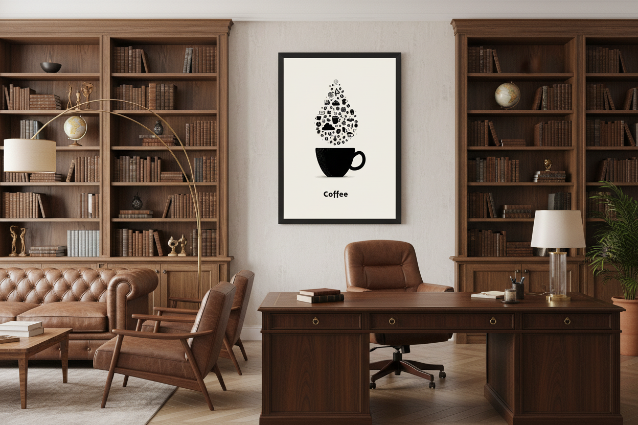 Kaffe Plakat 109 i kontor 1960'erne