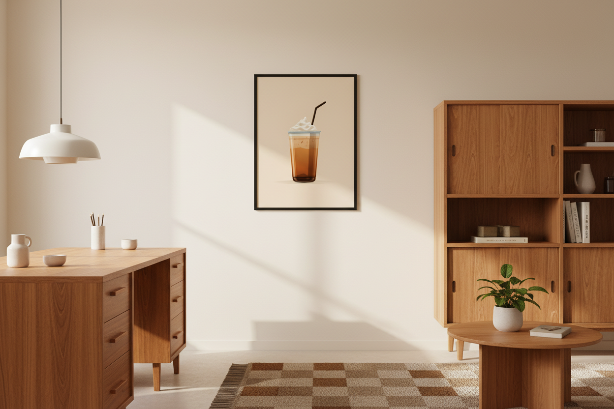 Kaffe Plakat 110 i kontor 1980'erne