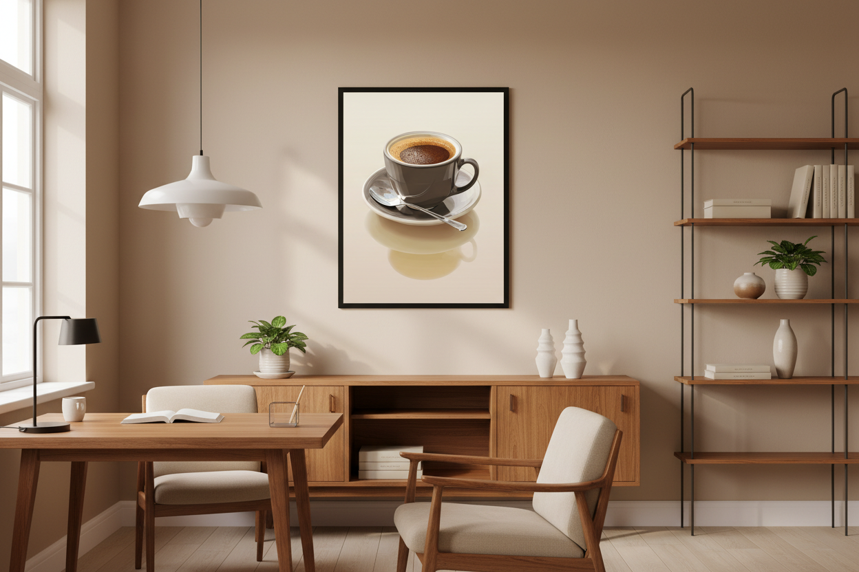 Kaffe Plakat 112 i kontor 1980'erne