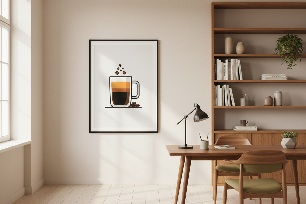 Kaffe Plakat 113 i kontor 1980'erne