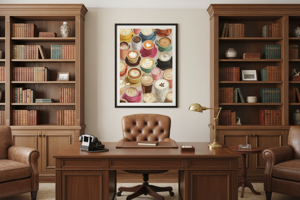 Kaffe Plakat 115 i kontor 1960'erne