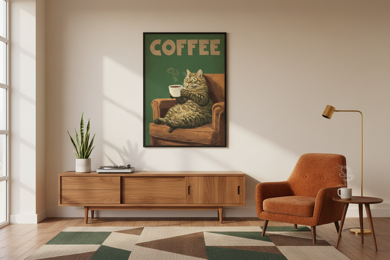 Kaffe Plakat 118 i kontor 1980'erne