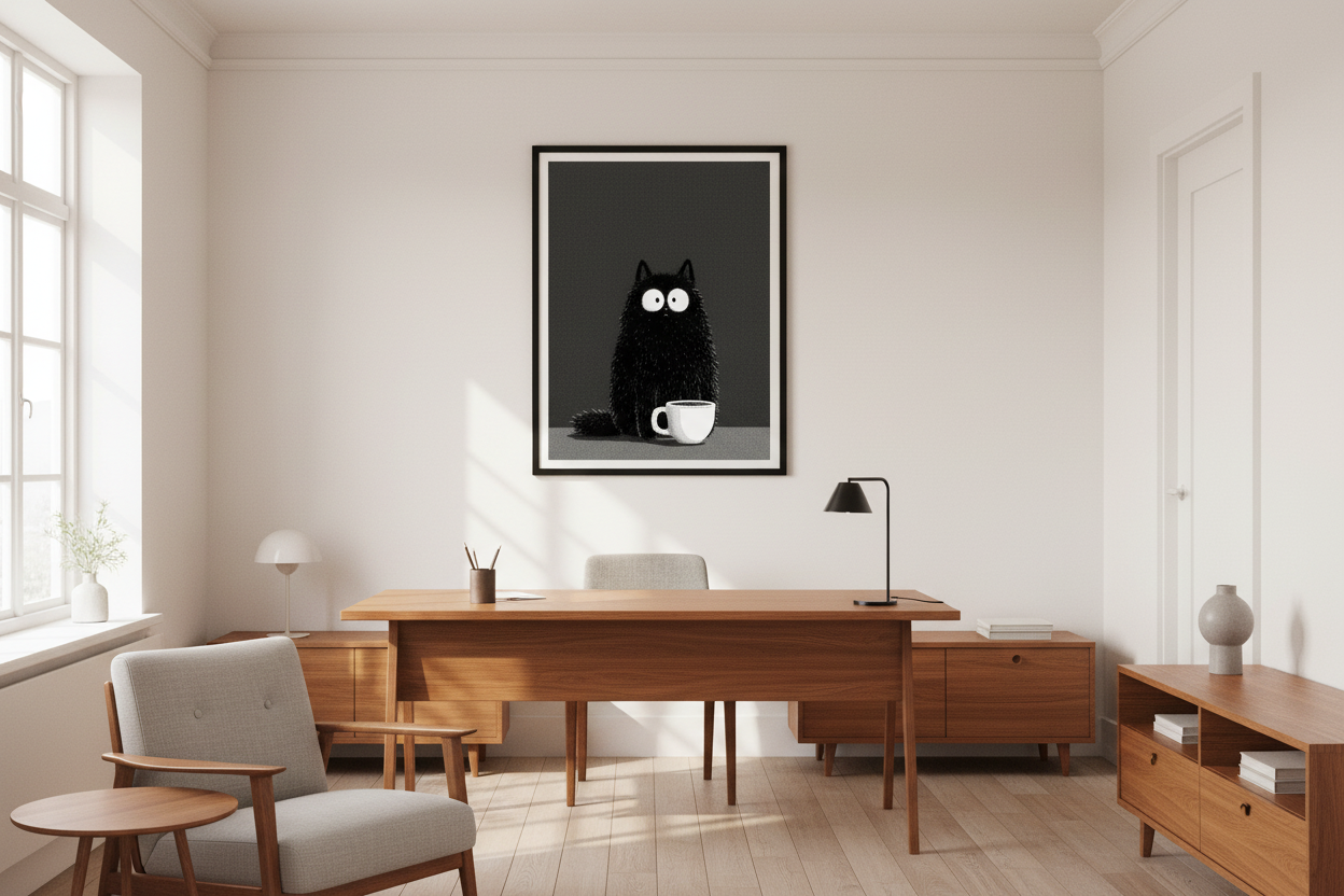 Kaffe Plakat 119 i kontor 1980'erne