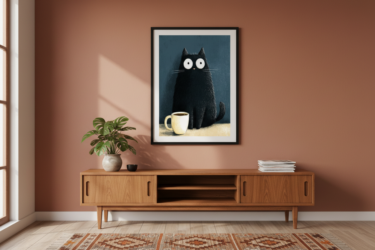 Kaffe Plakat 120 i kontor 1980'erne