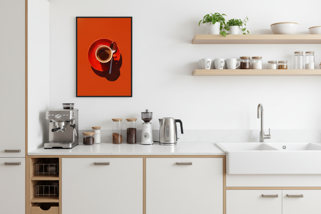 Kaffe Plakat 53 i IKEA køkken