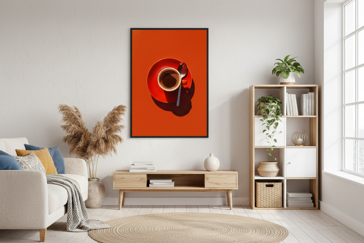 Kaffe Plakat 53 i IKEA stue