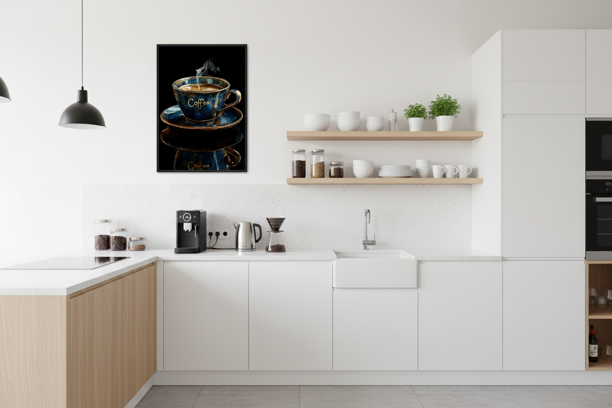 Kaffe Plakat 55 i IKEA køkken