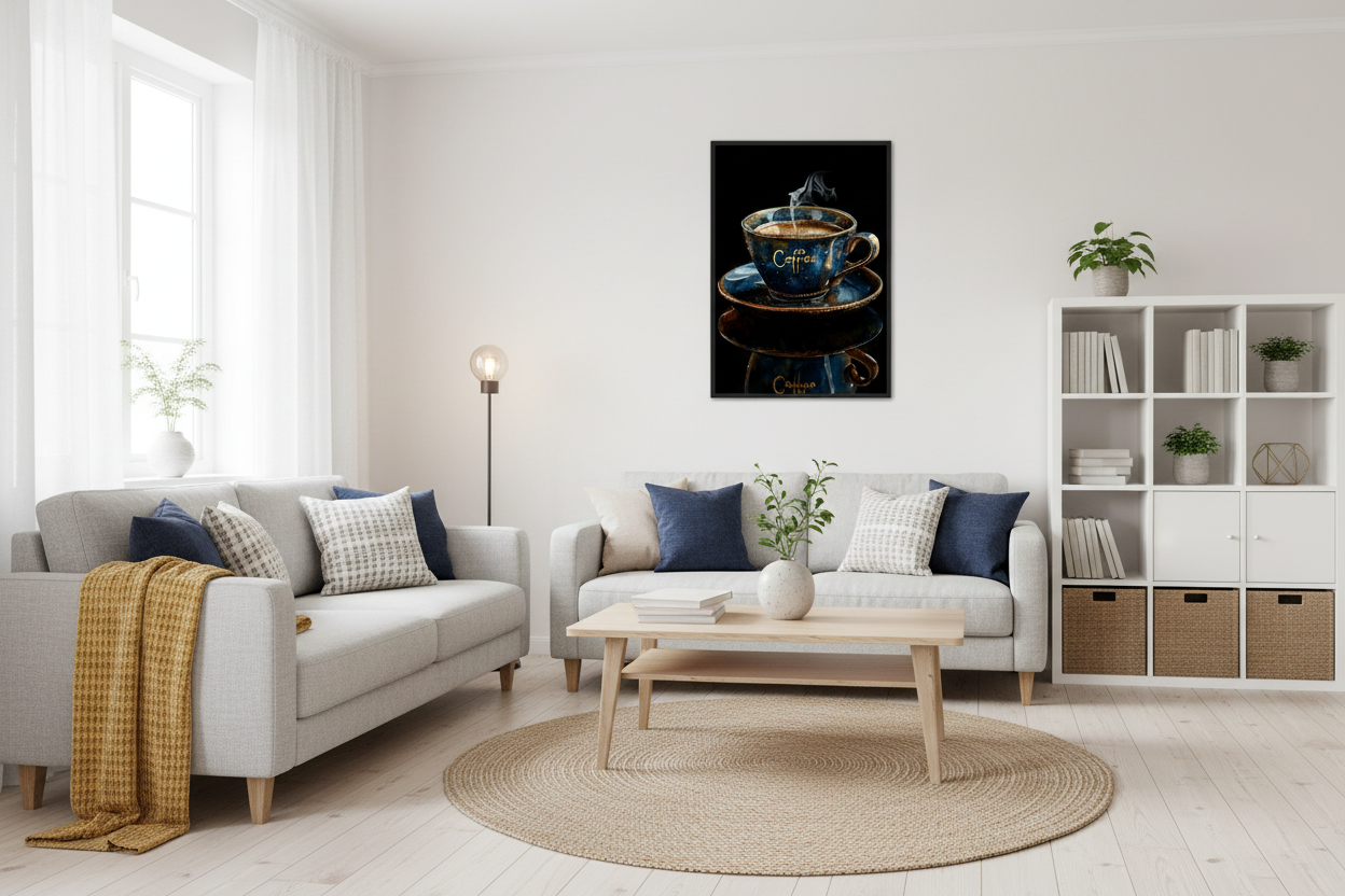 Kaffe Plakat 55 i IKEA stue