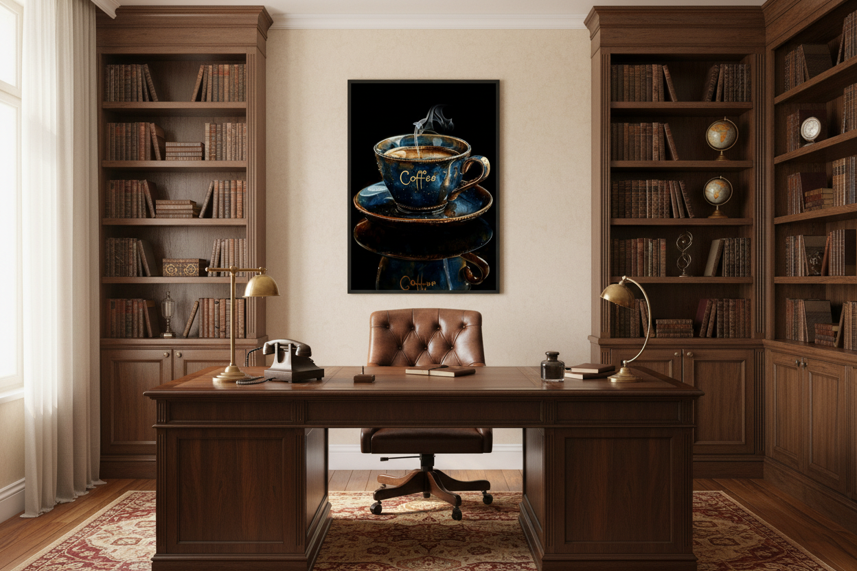 Kaffe Plakat 55 i kontor 1960'erne