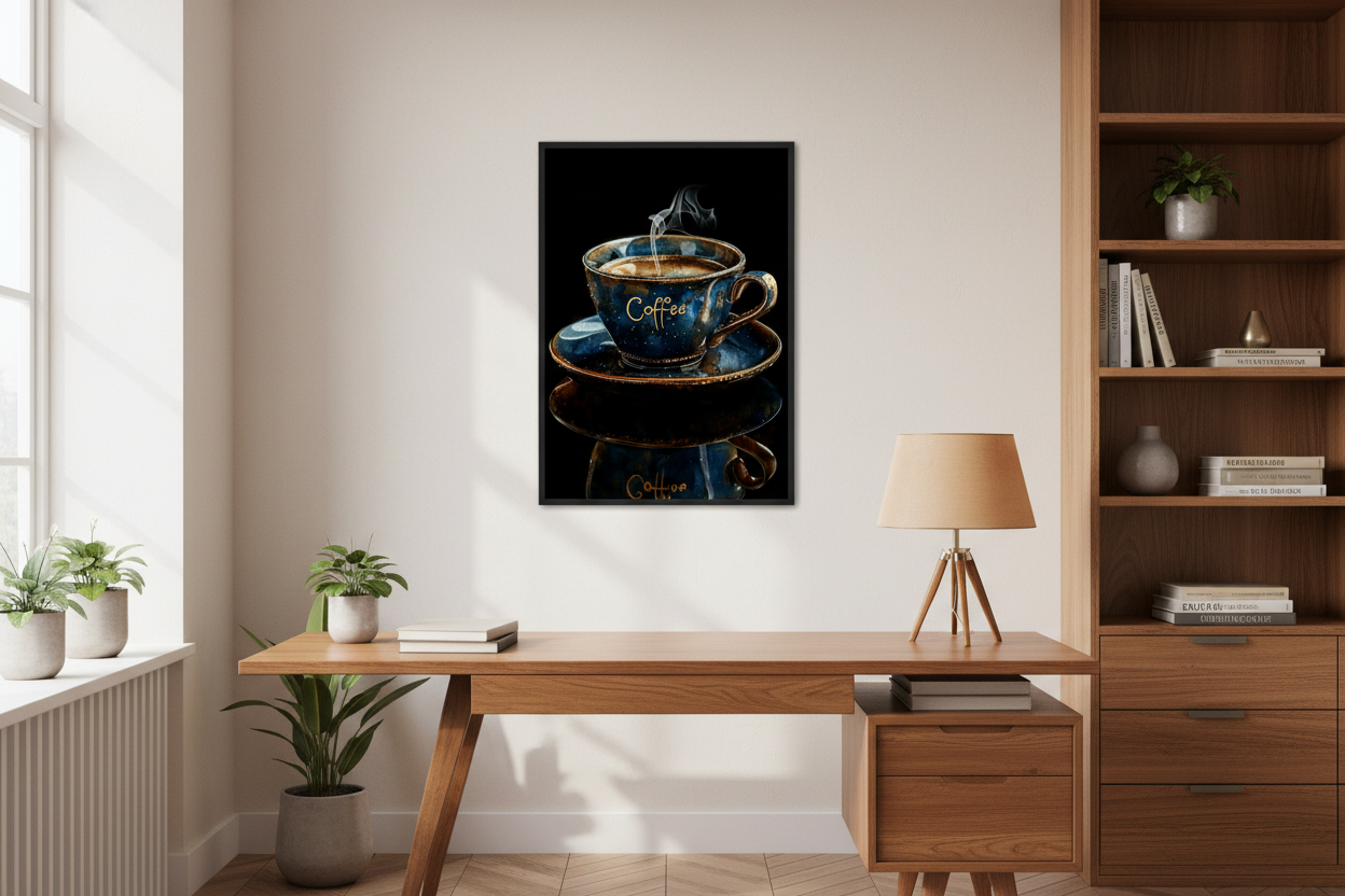 Kaffe Plakat 55 i kontor 1980'erne