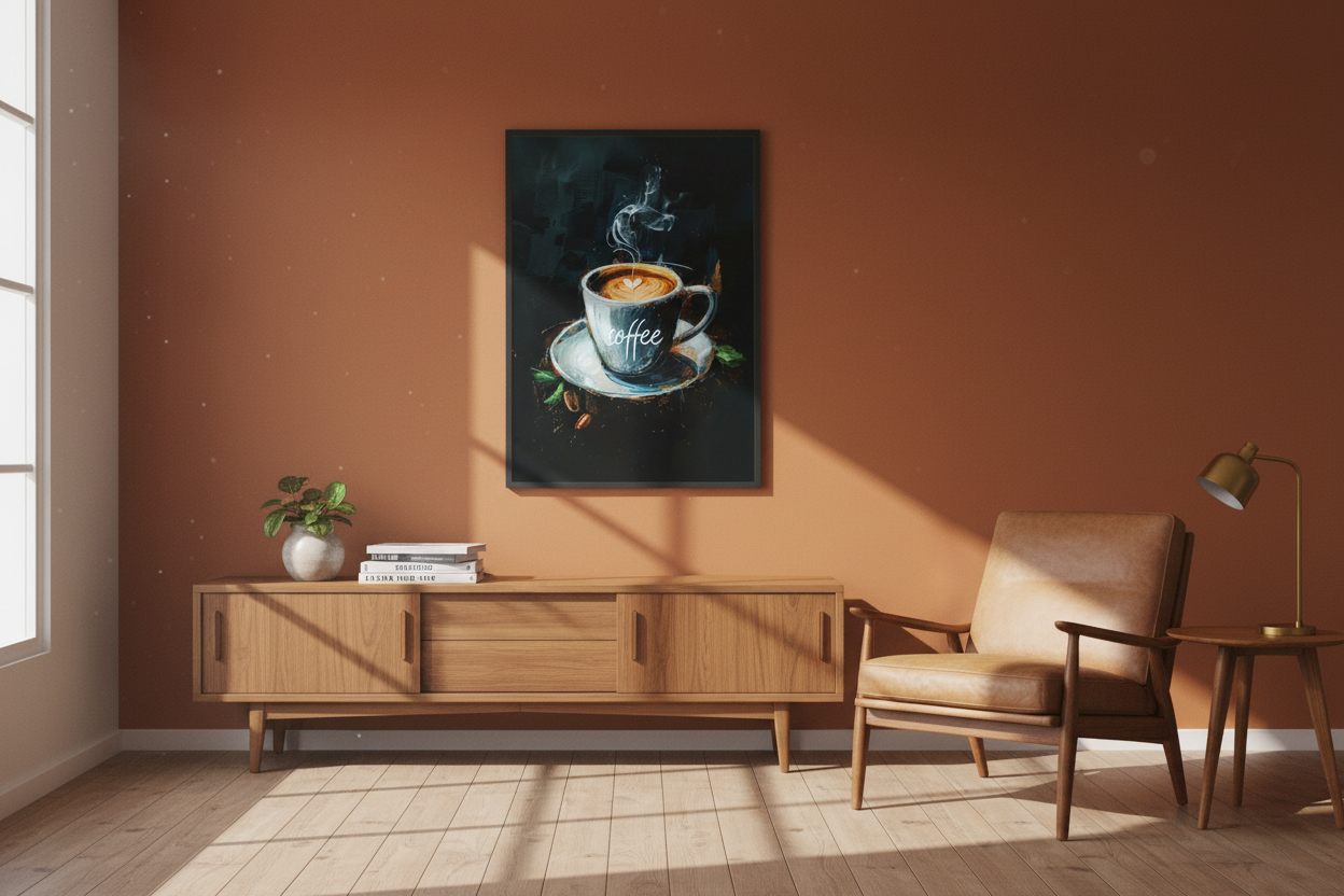 Kaffe Plakat 57 i kontor 1980'erne