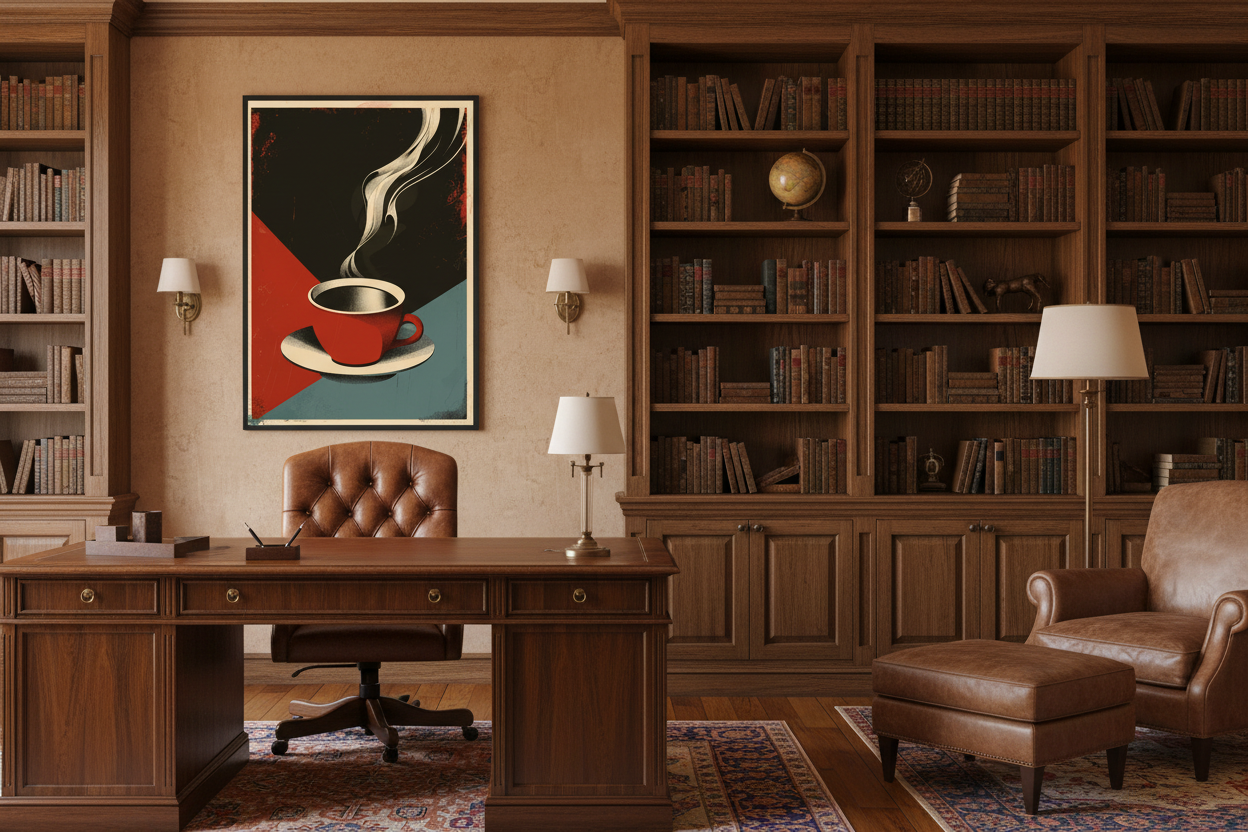 Kaffe Plakat 59 i kontor 1960'erne