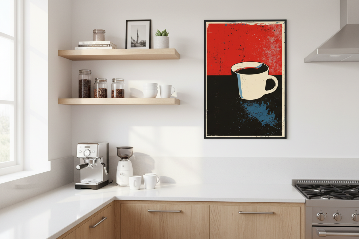 Kaffe Plakat 62 i køkken