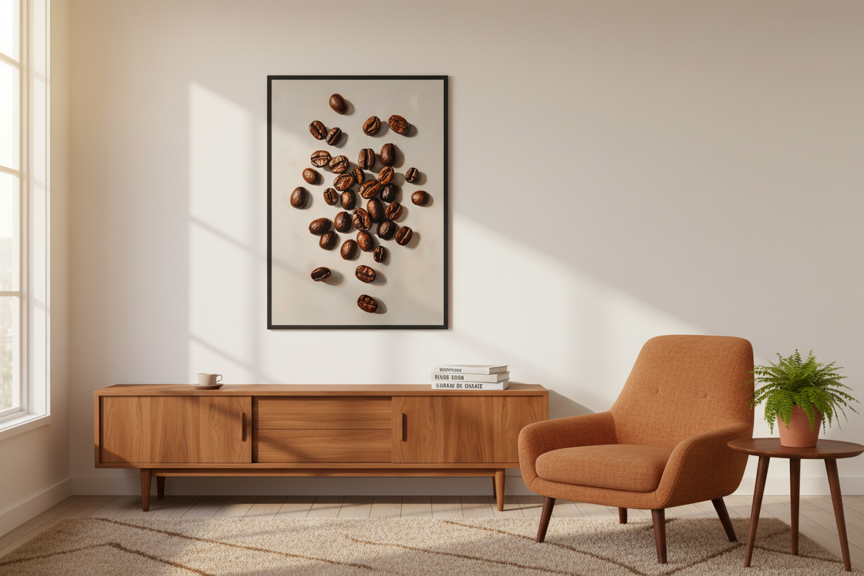 Kaffe Plakat 65 i kontor 1980'erne