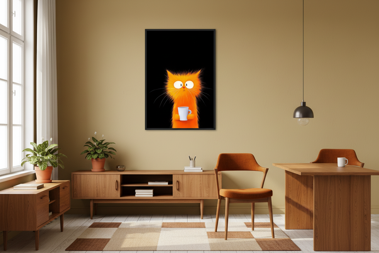 Kaffe Plakat 73 i kontor 1980'erne