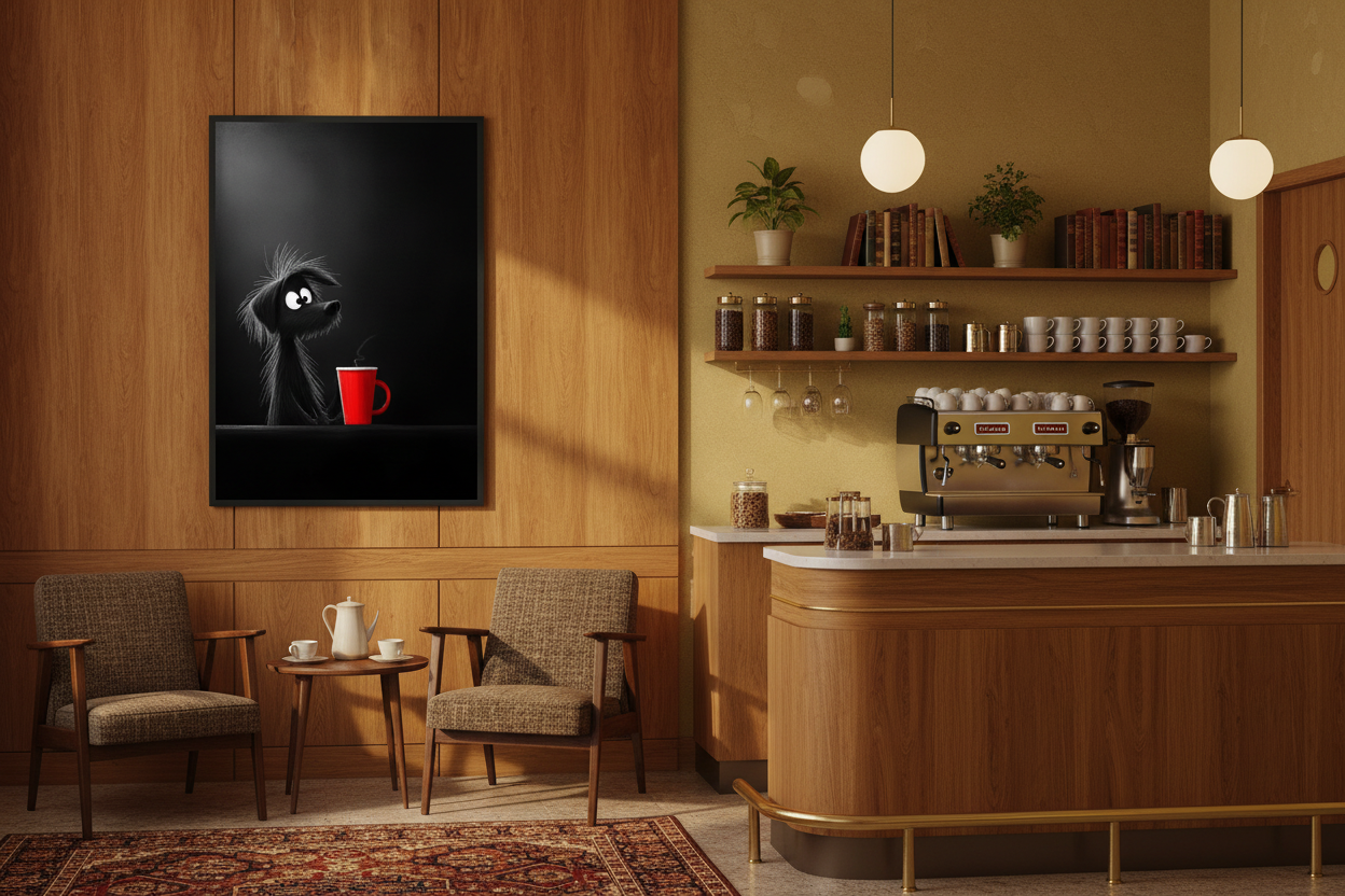 Kaffe Plakat 75 i cafe