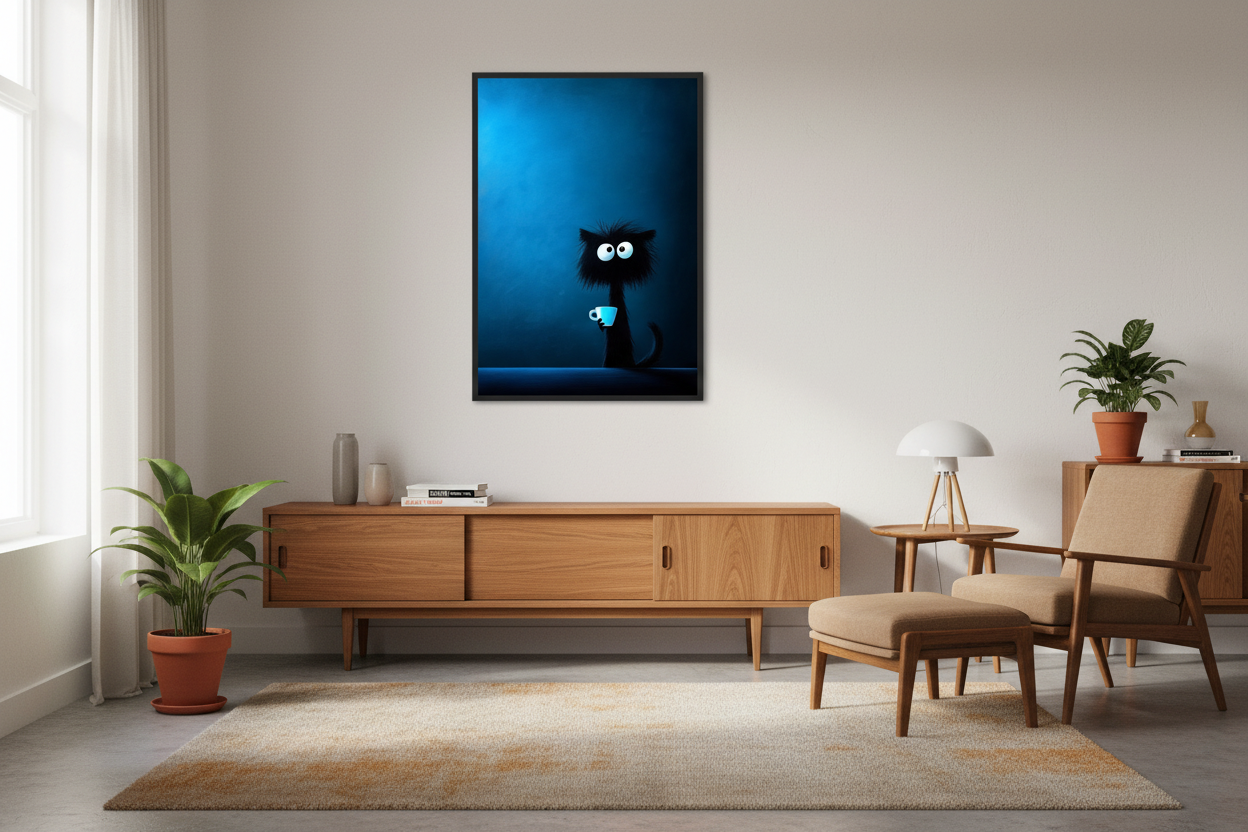 Kaffe Plakat 77 i kontor 1980'erne