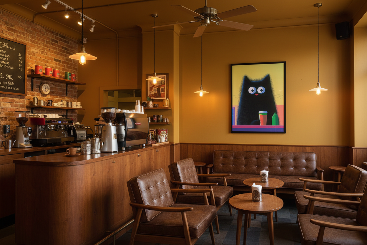 Kaffe Plakat 80 i cafe