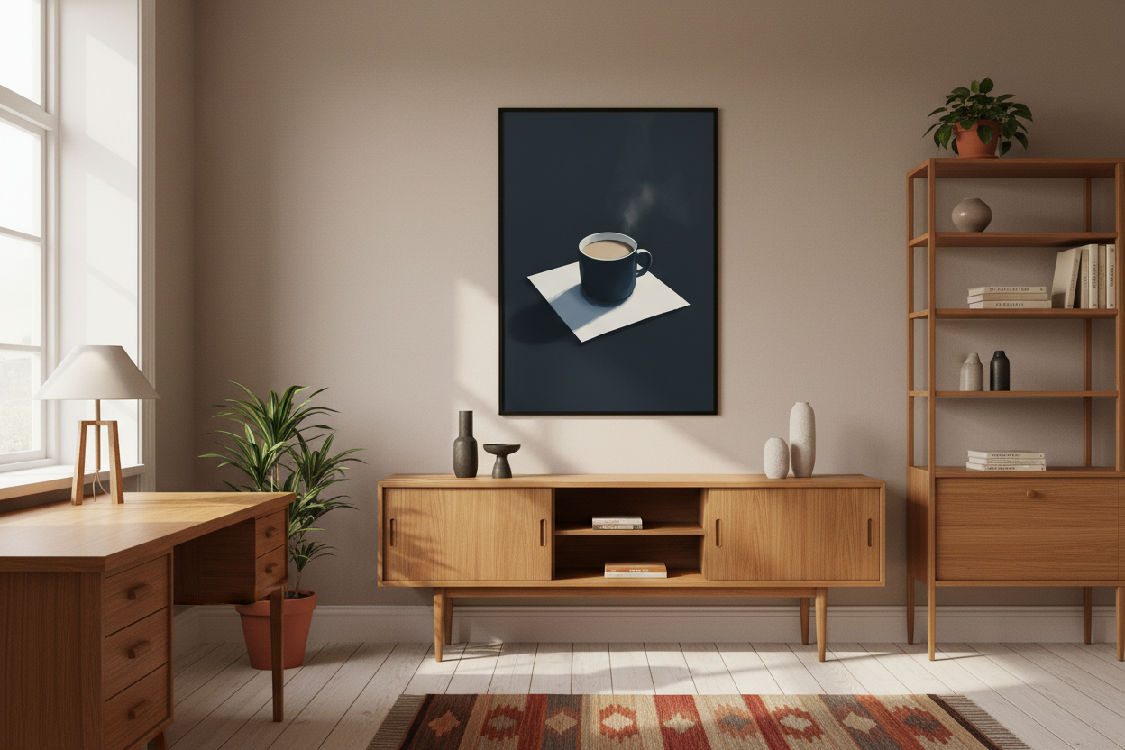 Kaffe Plakat 81 i kontor 1980'erne
