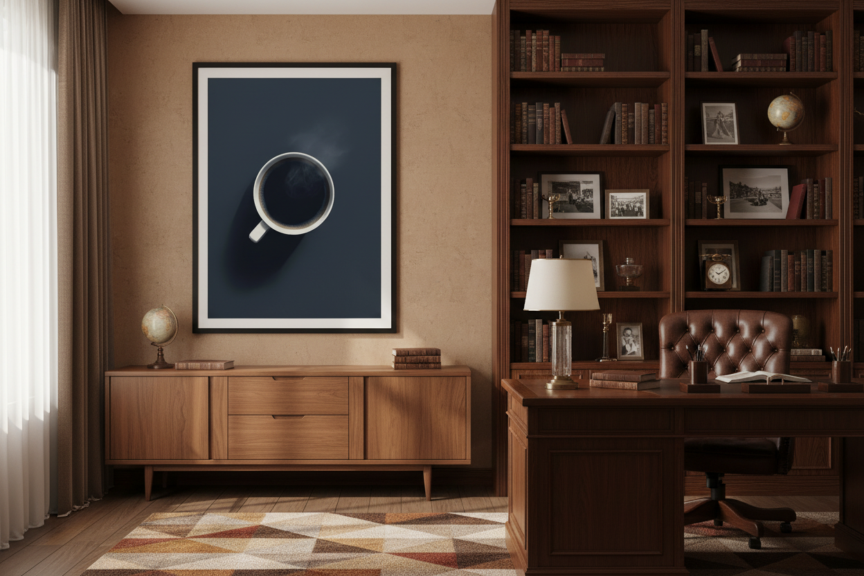 Kaffe Plakat 82 i kontor 1960'erne